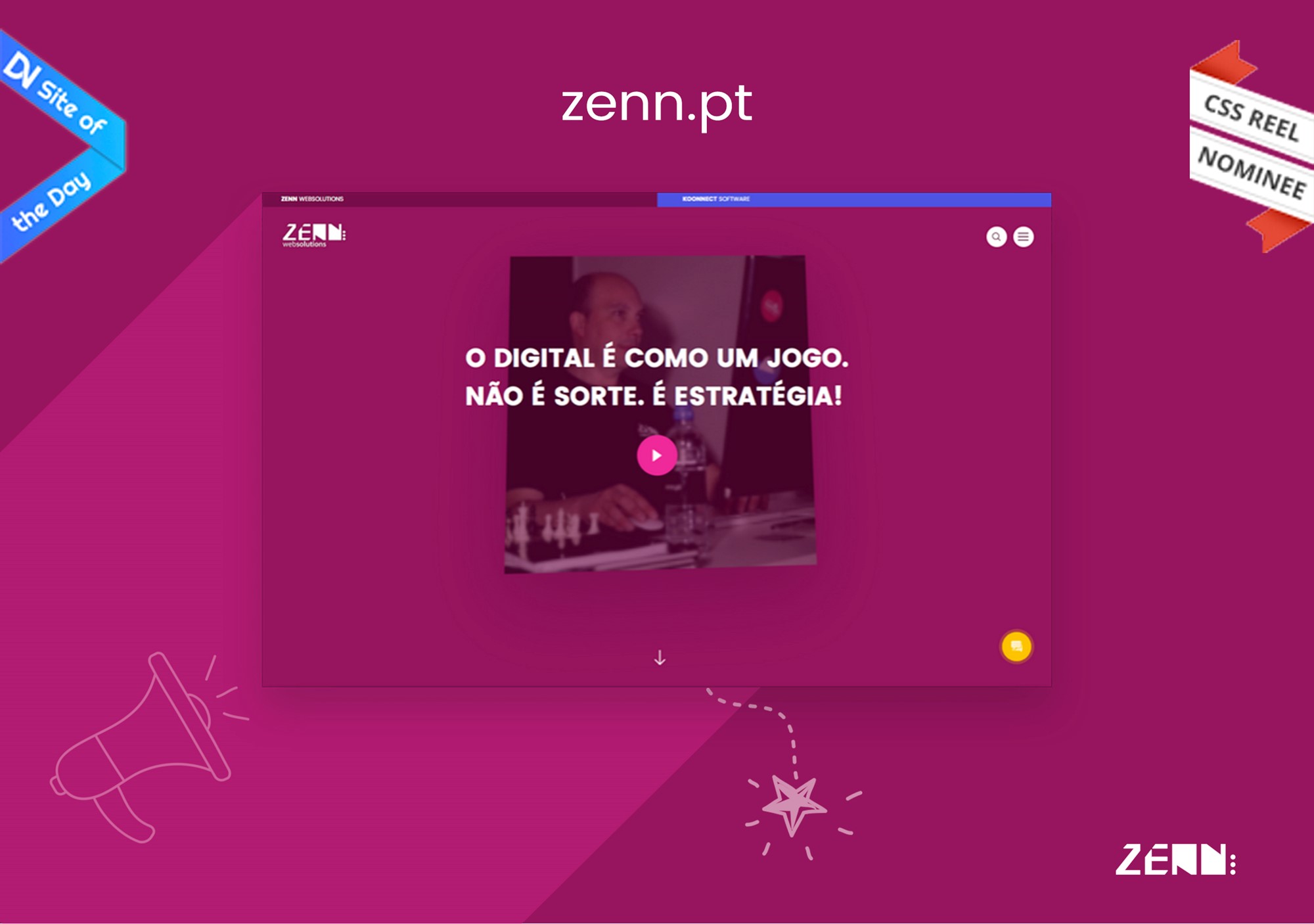 Duas nomeações para o site da ZENN. Duplo vencedor: Site do Dia-en